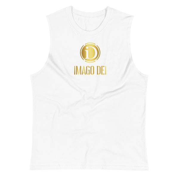 MEN'S LIMITED RELEASE, IMAGO DEI WHITE SLEEVELESS TANK.