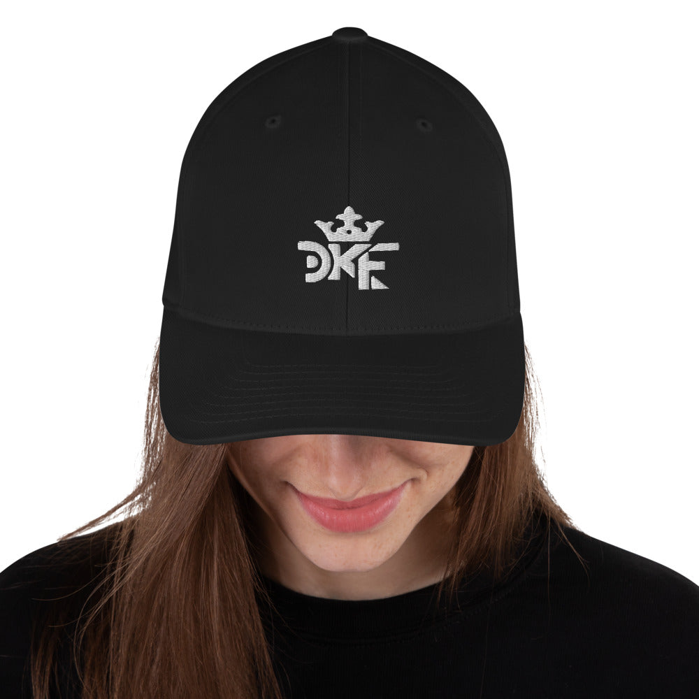 DKF unisex twill cap with embroidered Kingdom design.