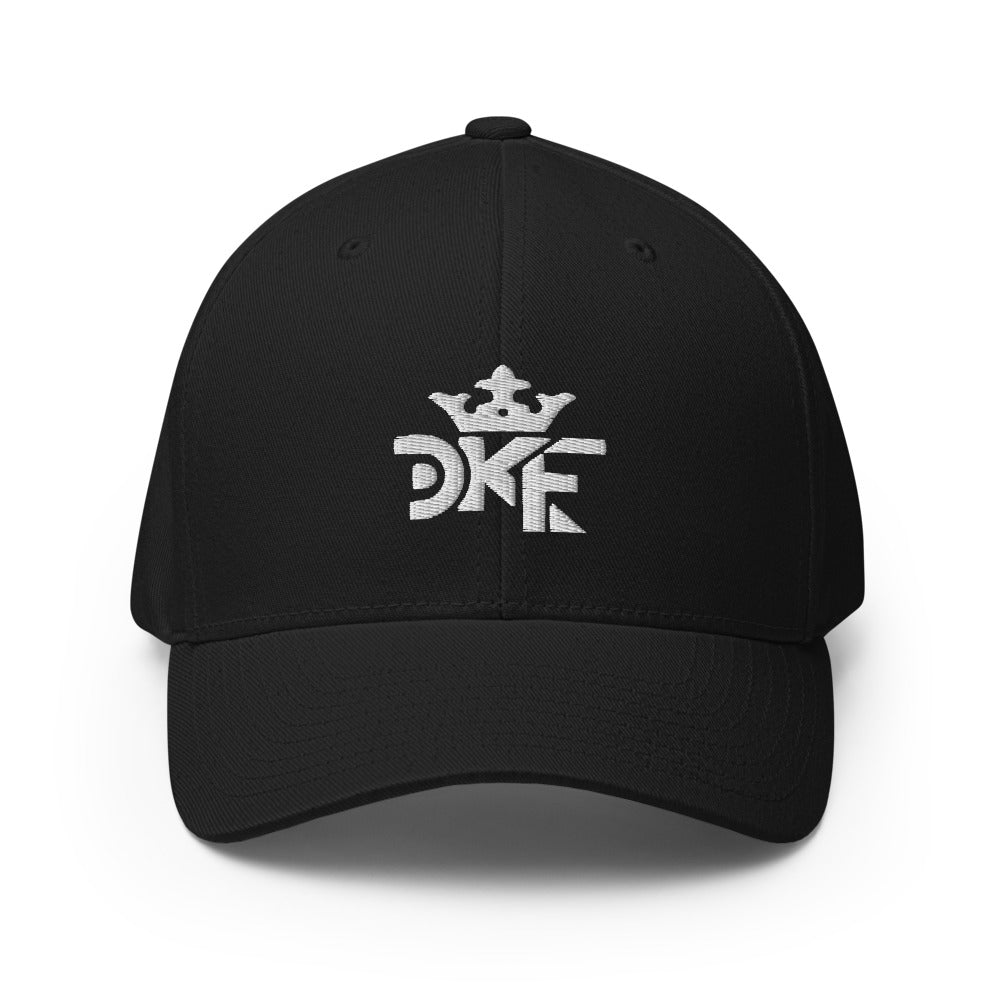 DKF unisex twill cap with embroidered Kingdom design.