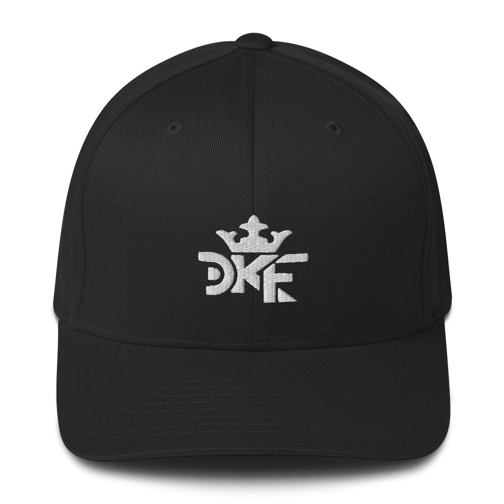 DKF unisex twill cap with embroidered Kingdom design.
