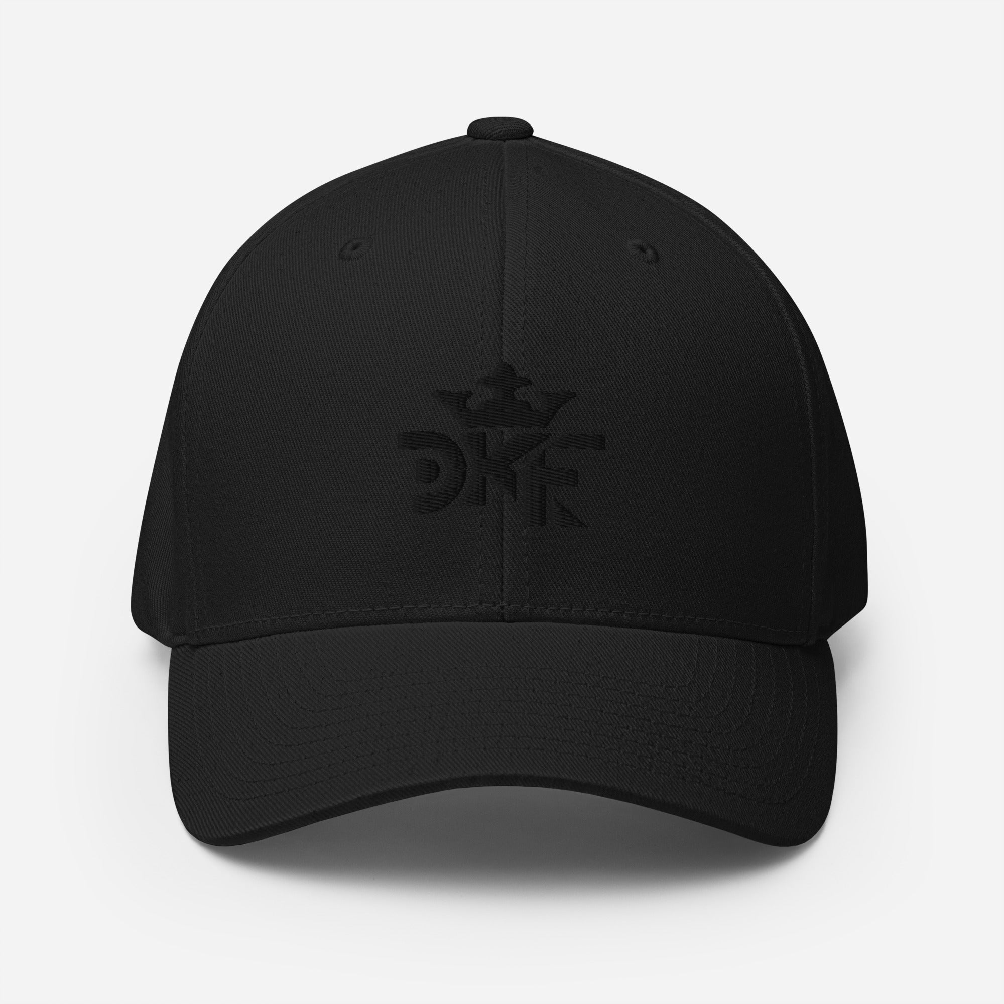 DKF unisex twill cap with embroidered Kingdom design.