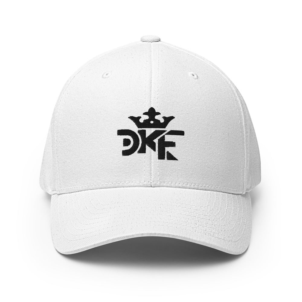 White DKF twill cap with Kingdom culture embroidery — DKINGDOMFASHIONS.