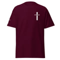 Maron Christian resurrection T‑shirt with HE IS RISEN design inspired by 1 Peter 1:3.