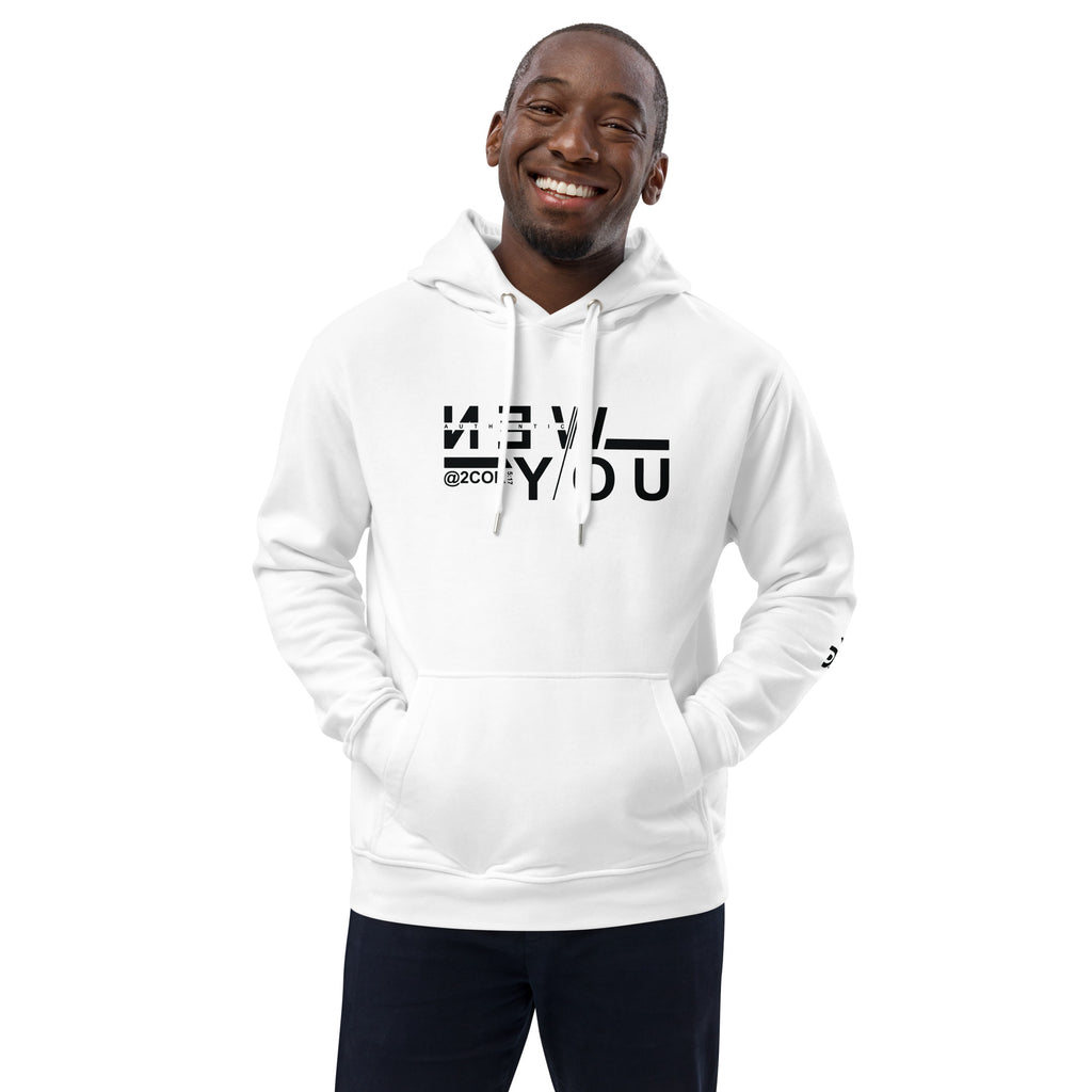 2 Corinthians 5:17 eco hoodie made from organic cotton and recycled polyester, Christian streetwear design by DKINGDOMFASHIONS.

