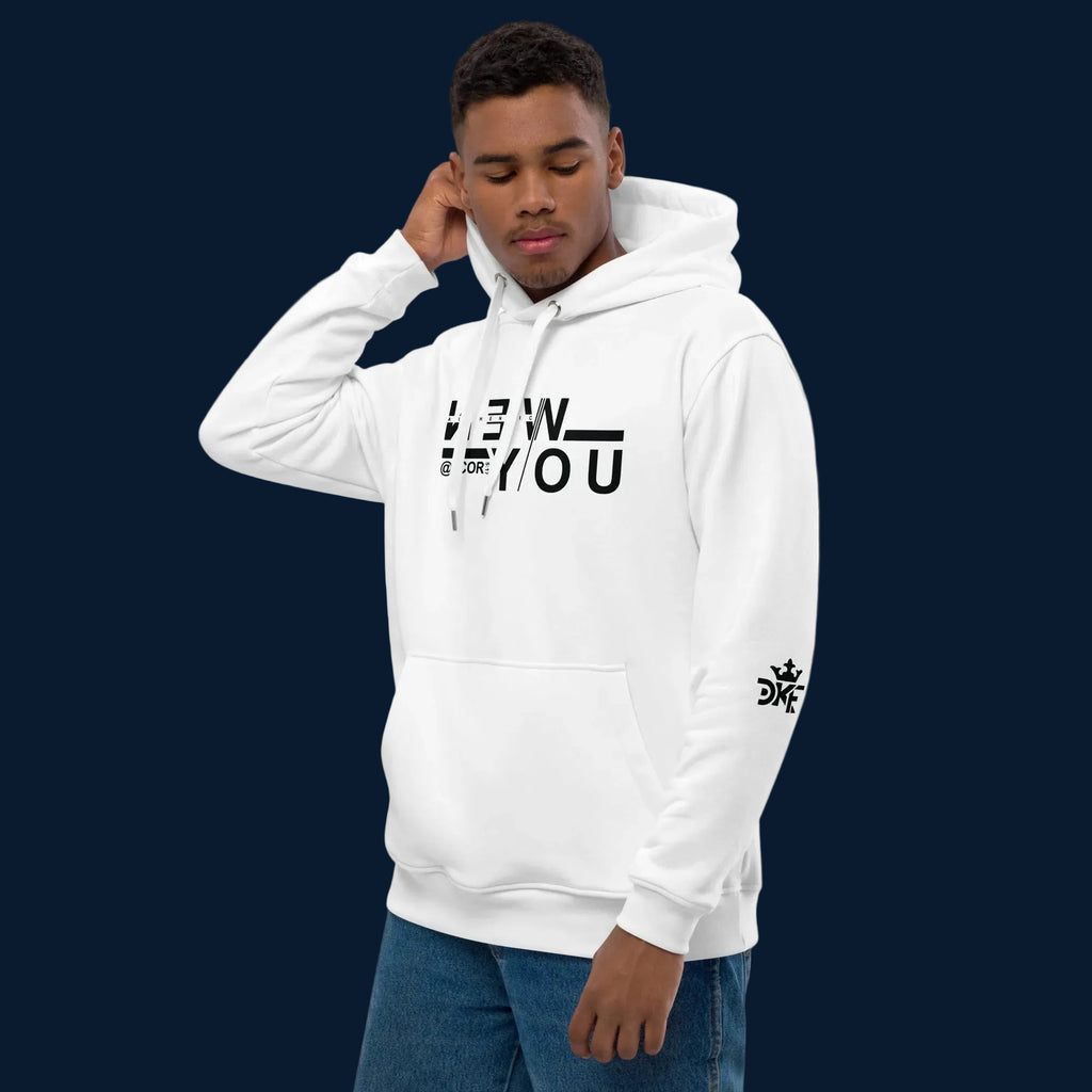 2 Corinthians 5:17 eco hoodie made from organic cotton and recycled polyester, Christian streetwear design by DKINGDOMFASHIONS.


