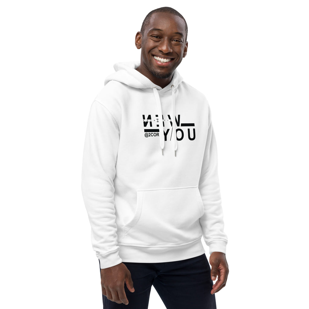 2 Corinthians 5:17 eco hoodie made from organic cotton and recycled polyester, Christian streetwear design by DKINGDOMFASHIONS.

