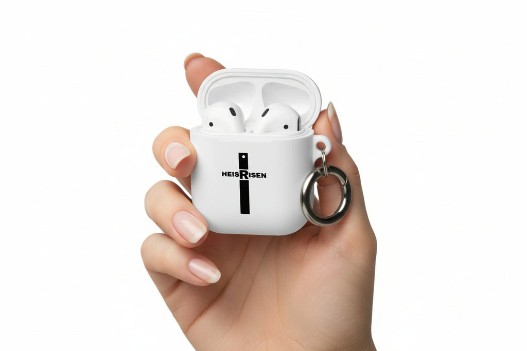 HE IS RISEN Christian Air Pods case with carabiner.
