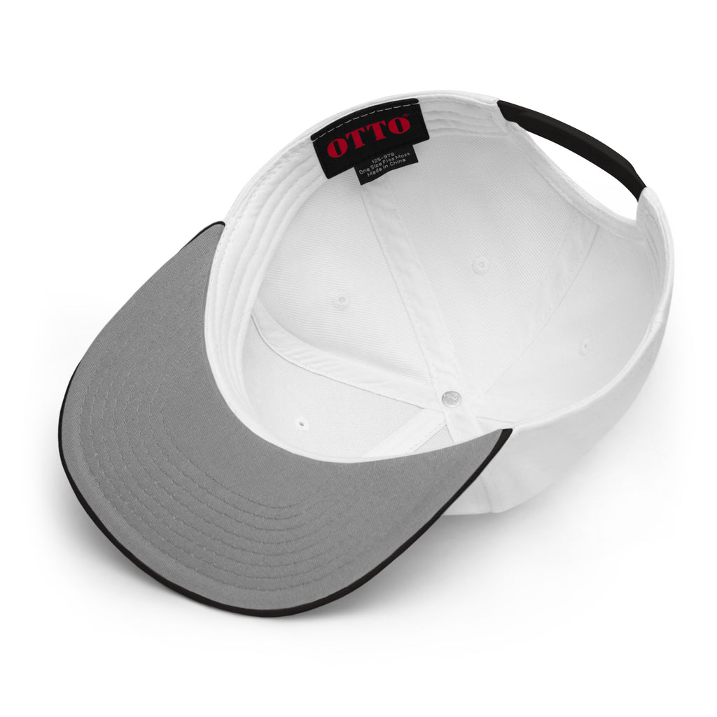 Black and white IMAGO DEI snapback hat with white embroidery — DKINGDOMFASHIONS.