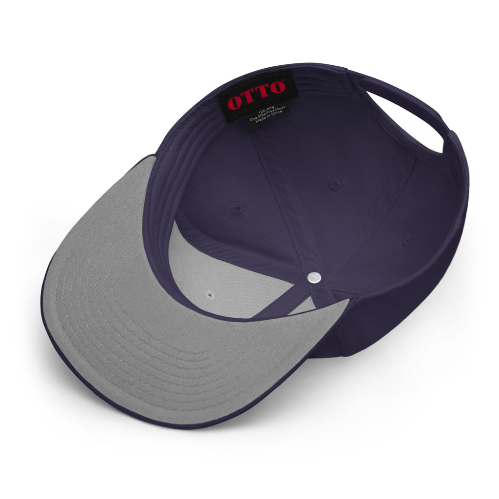 Navy blue IMAGO DEI embroidered snapback hat — DKINGDOMFASHIONS.