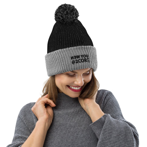 "AUTHENTIC NEW YOU" POM-POM BEANIE.