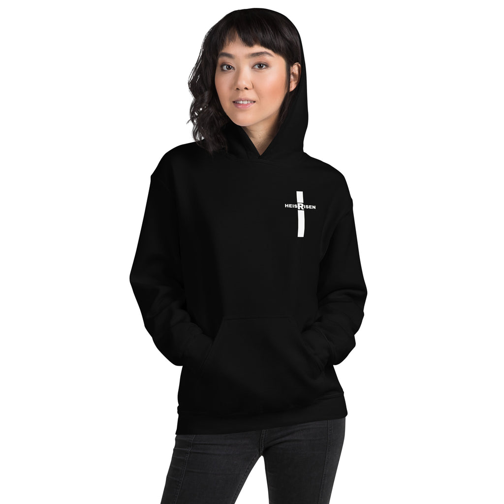 Black women’s Christian resurrection hoodie with Praise God for a Living Hope and 1 Peter 1:3.