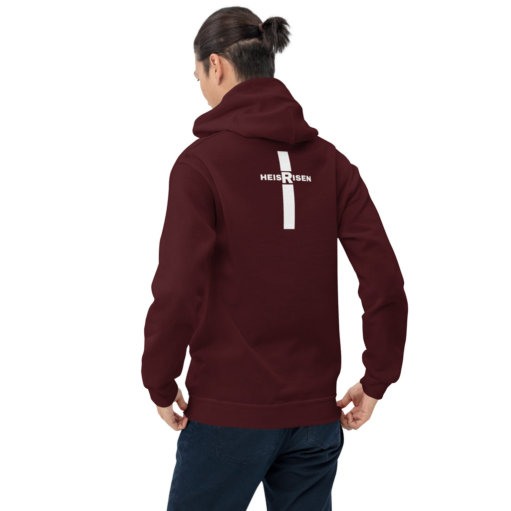 DKINGDOMFASHIONS maroon He Is Risen men’s hoodie.