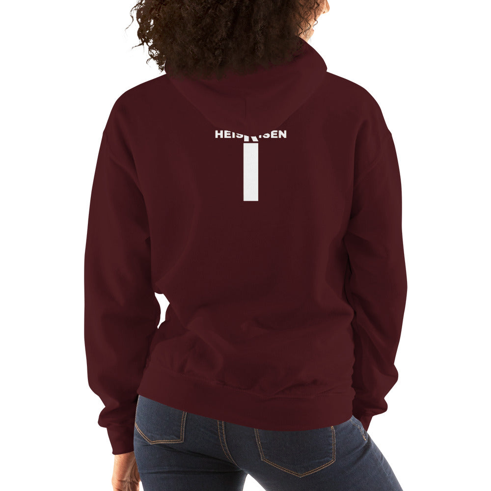 Maroon women’s Christian resurrection hoodie with Praise God for a Living Hope and 1 Peter 1:3.