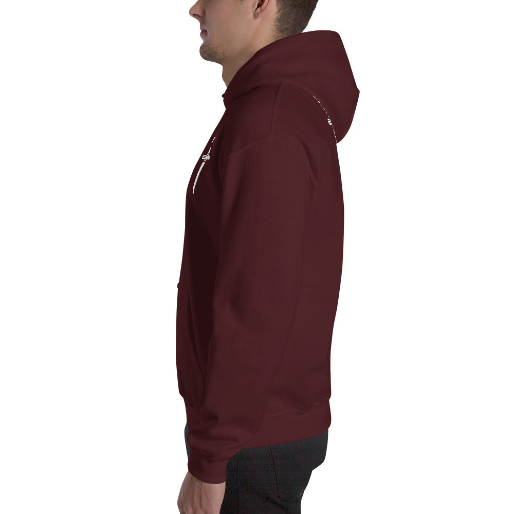 DKINGDOMFASHIONS maroon He Is Risen men’s hoodie.