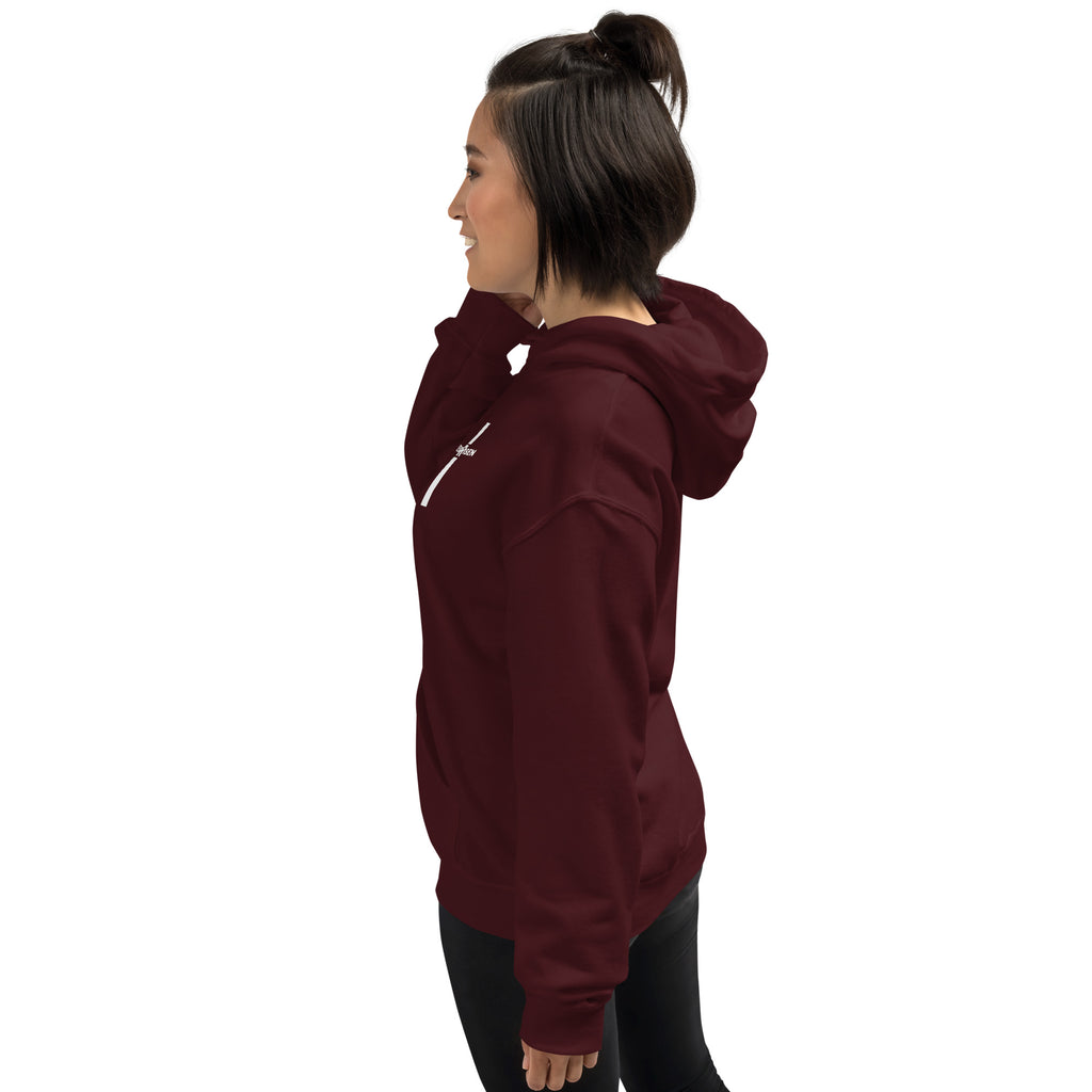 Maroon women’s Christian resurrection hoodie with Praise God for a Living Hope and 1 Peter 1:3.