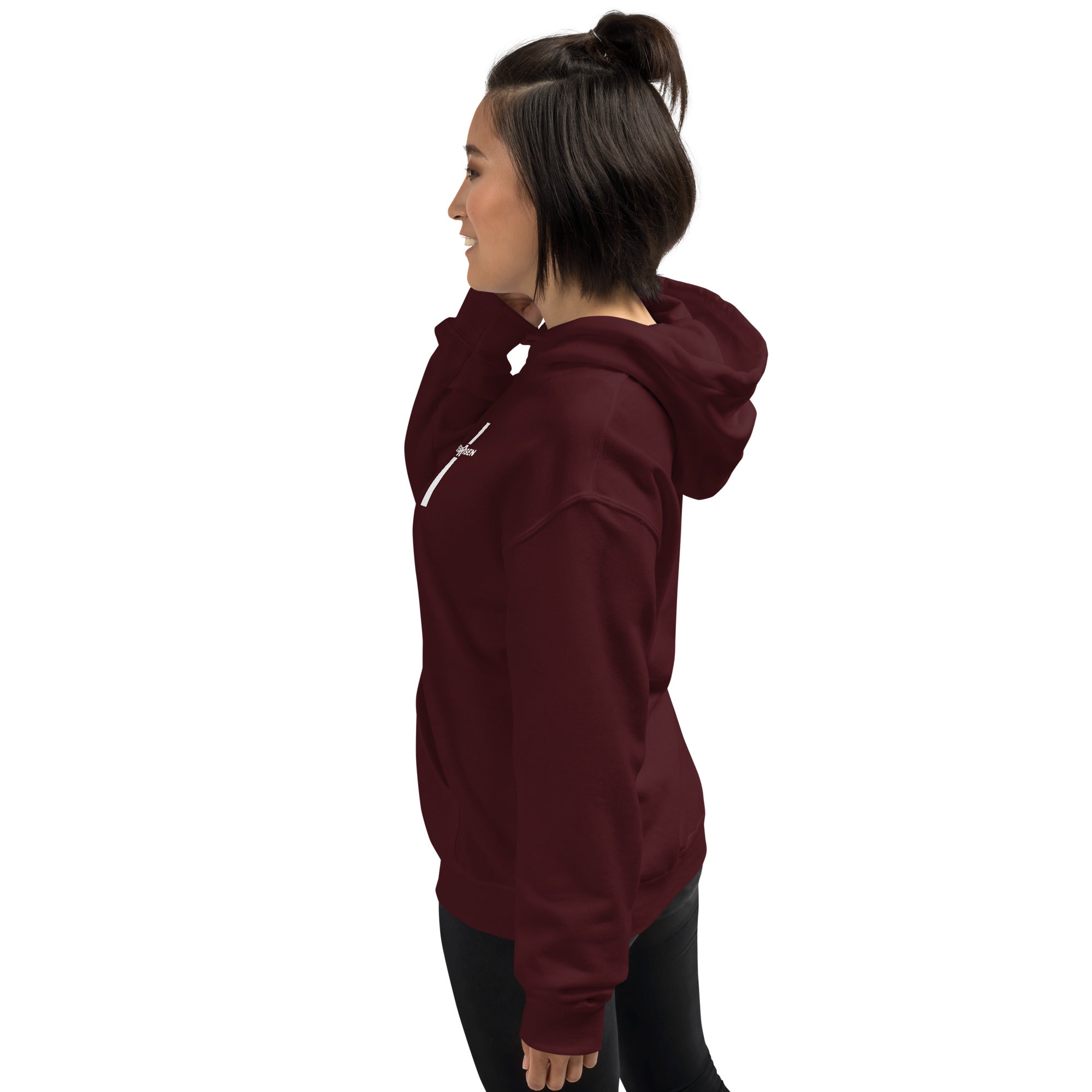 Maroon women’s Christian resurrection hoodie with Praise God for a Living Hope and 1 Peter 1:3.