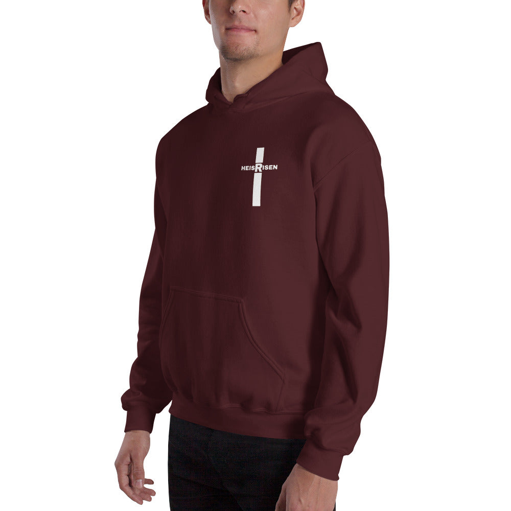 DKINGDOMFASHIONS maroon He Is Risen men’s hoodie.