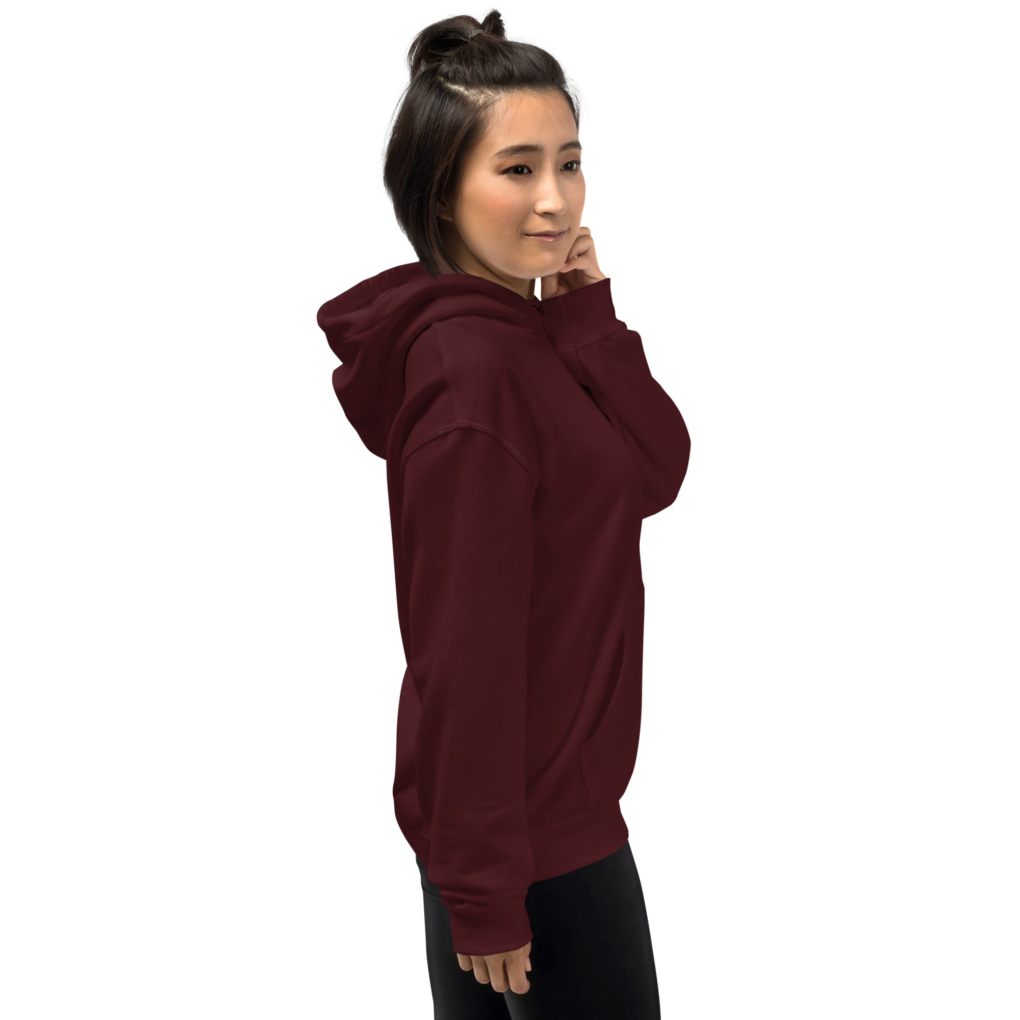 Maroon women’s Christian resurrection hoodie with Praise God for a Living Hope and 1 Peter 1:3.