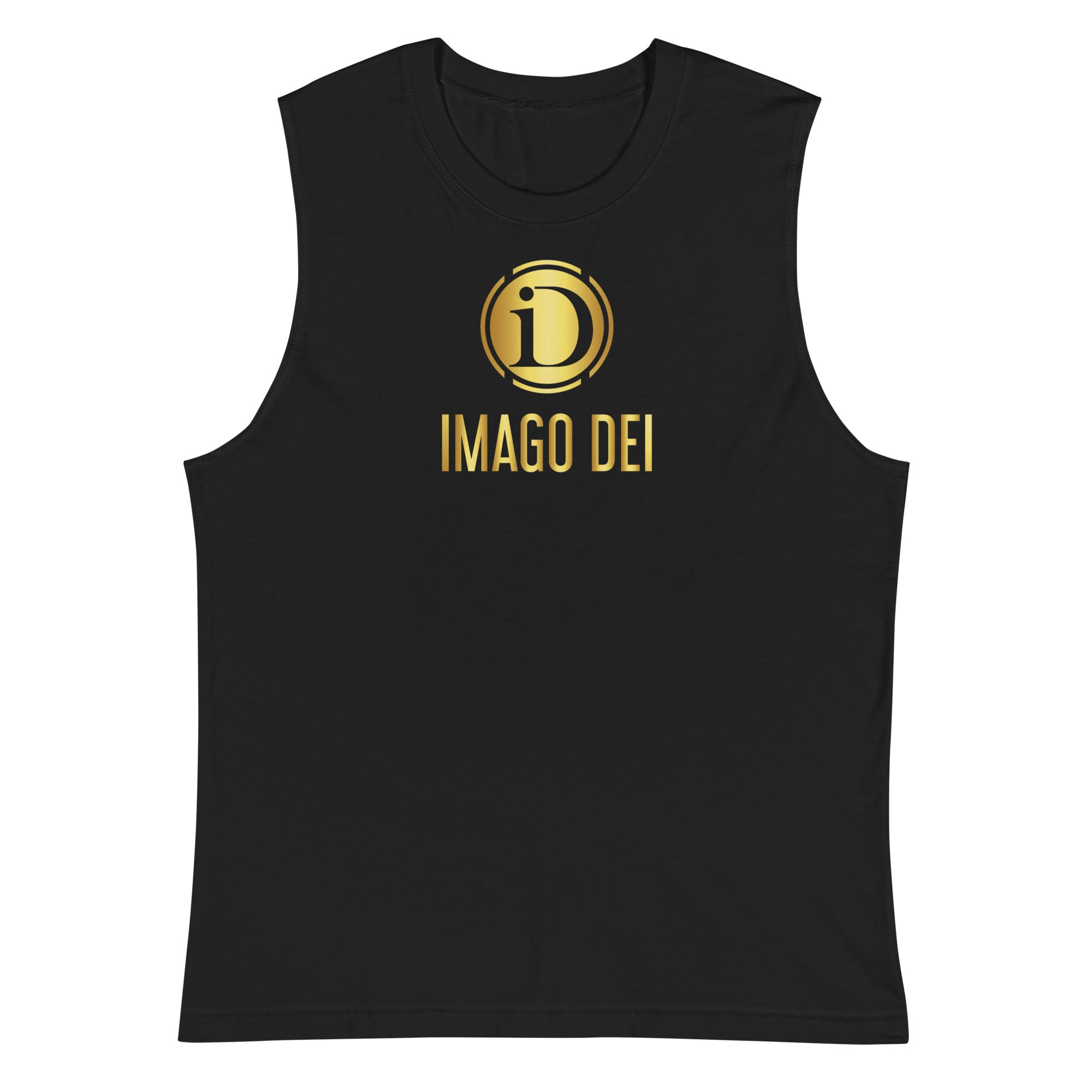 LIMITED RELEASE, MEN'S BLACK IMAGO DEI SLEEVELESS TANK.