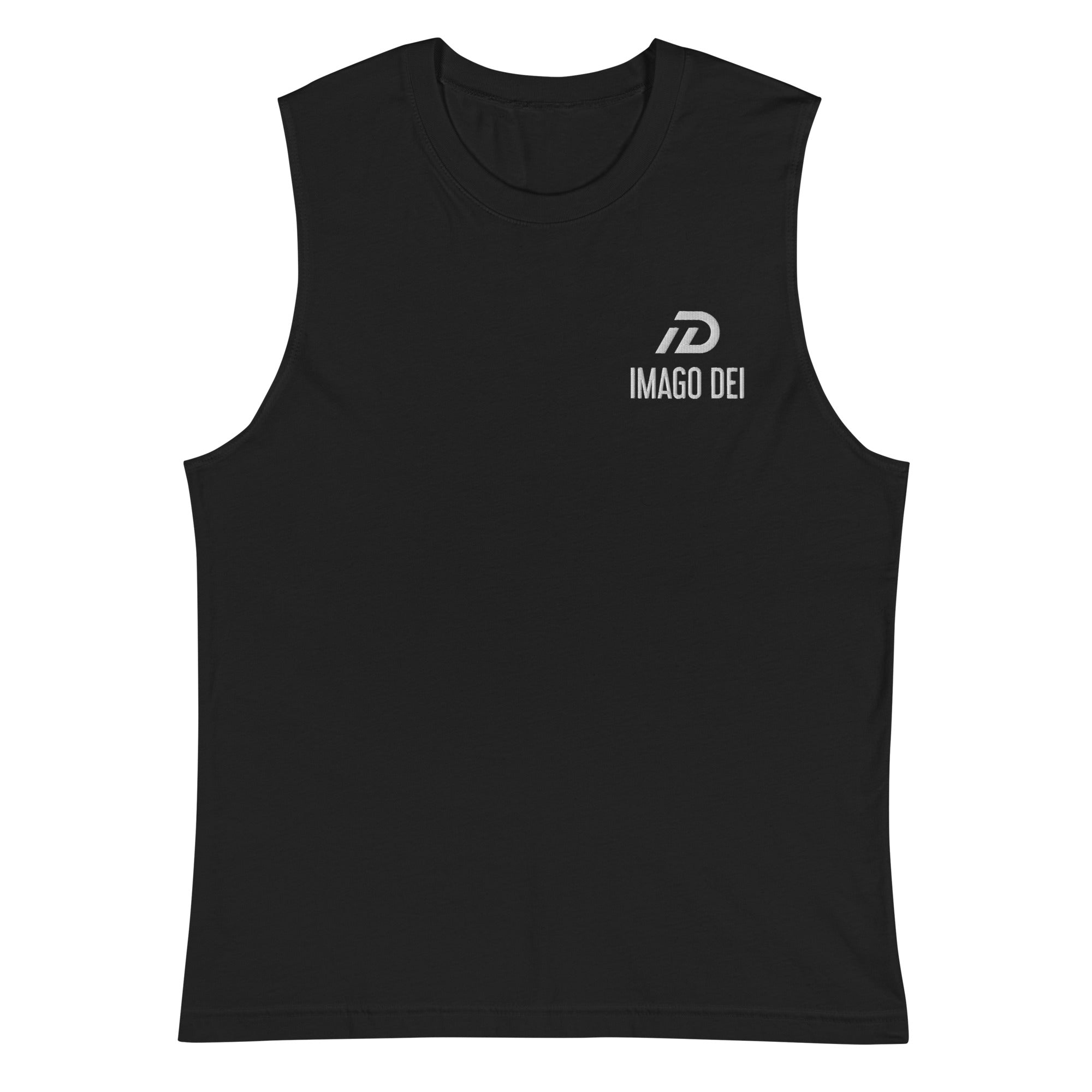 IMAGO DEI  MEN'S BLACK SLEEVELSS TANK
