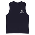 IMAGO DEI EMBROIDERY MEN'S NAVY SLEEVELESS TANK.