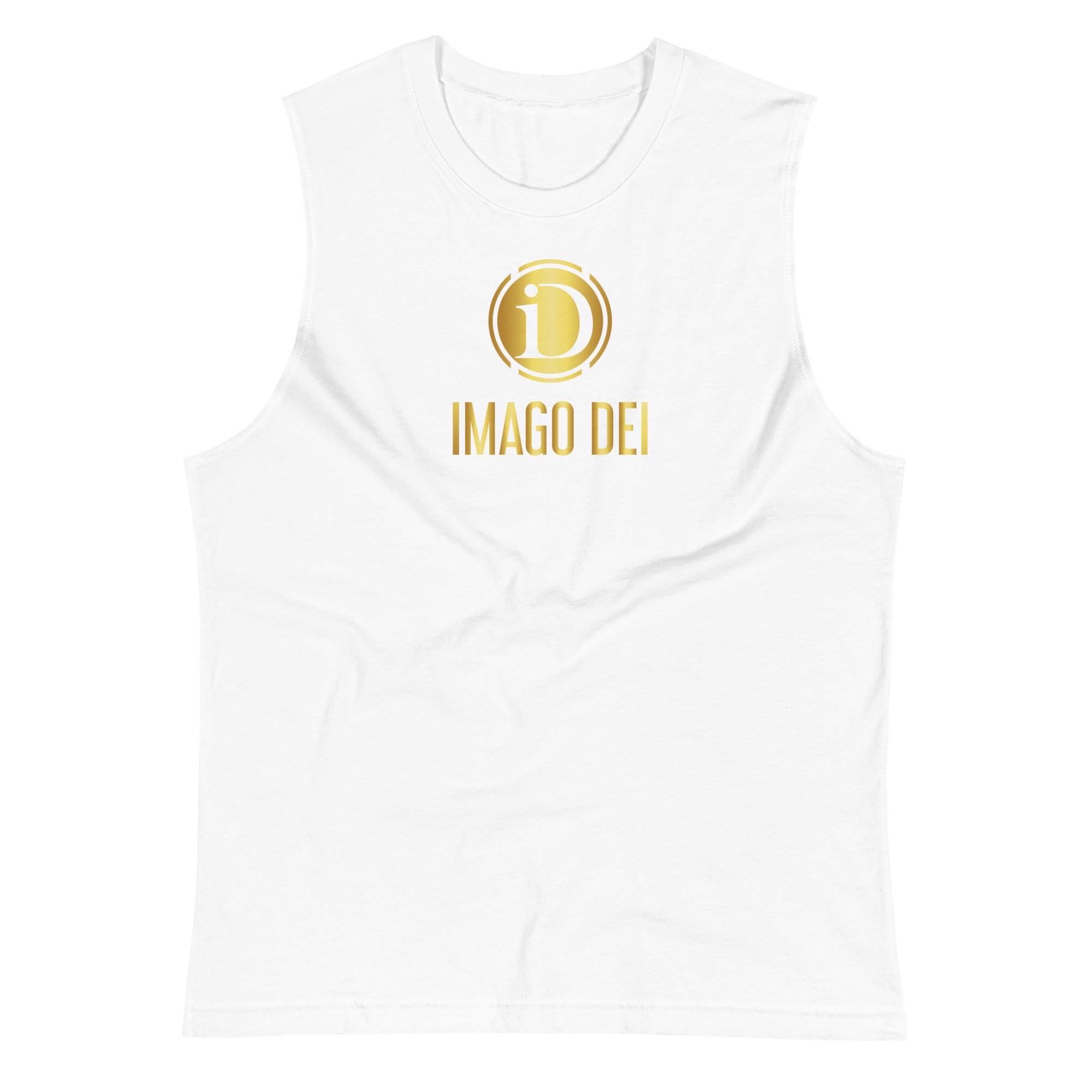 MEN'S LIMITED RELEASE, IMAGO DEI WHITE SLEEVELESS TANK.