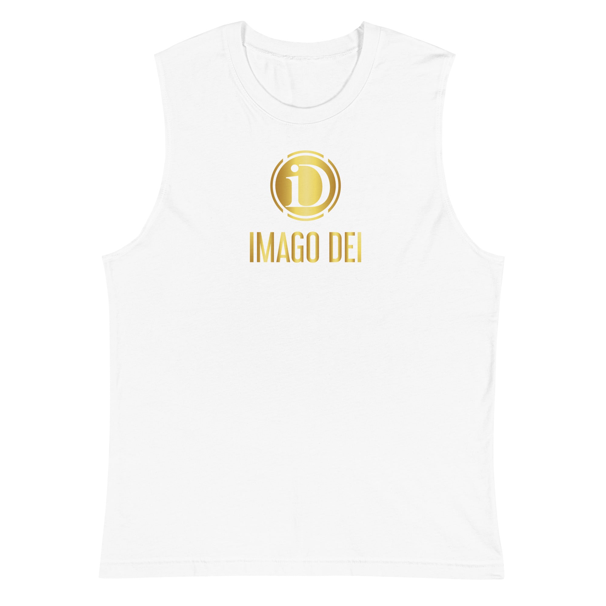 MEN'S LIMITED RELEASE, IMAGO DEI WHITE SLEEVELESS TANK.