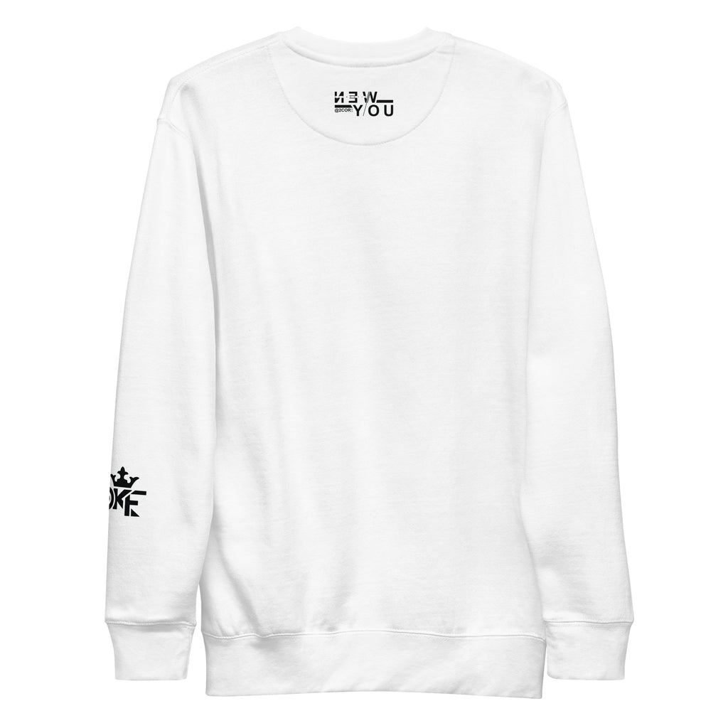 2 Corinthians 5:17 premium sweatshirt with Christian streetwear design by DKINGDOMFASHIONS.