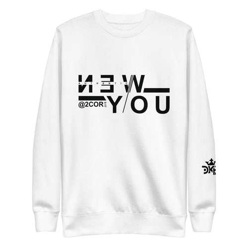 2 Corinthians 5:17 premium sweatshirt with Christian streetwear design by DKINGDOMFASHIONS.